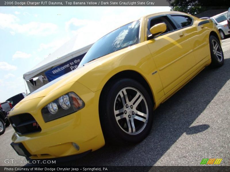 Top Banana Yellow / Dark Slate Gray/Light Slate Gray 2006 Dodge Charger R/T Daytona