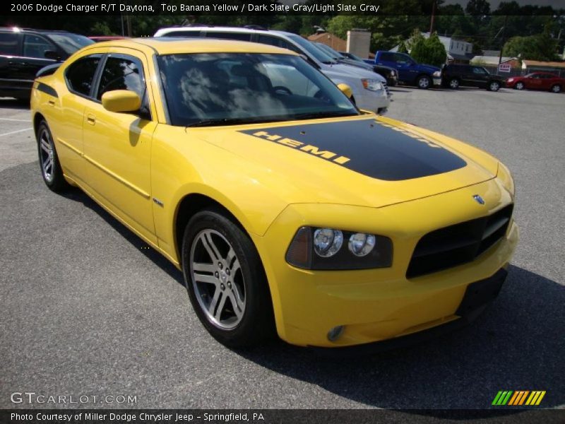 Top Banana Yellow / Dark Slate Gray/Light Slate Gray 2006 Dodge Charger R/T Daytona