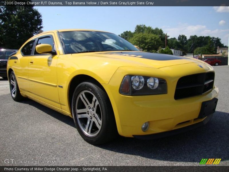 Top Banana Yellow / Dark Slate Gray/Light Slate Gray 2006 Dodge Charger R/T Daytona
