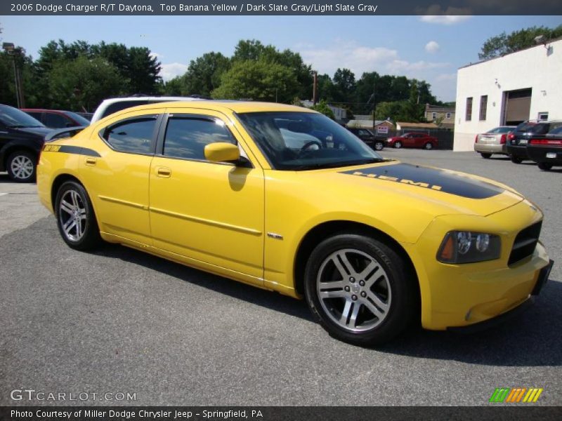 Top Banana Yellow / Dark Slate Gray/Light Slate Gray 2006 Dodge Charger R/T Daytona