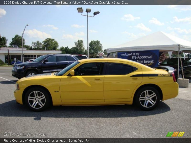 Top Banana Yellow / Dark Slate Gray/Light Slate Gray 2006 Dodge Charger R/T Daytona