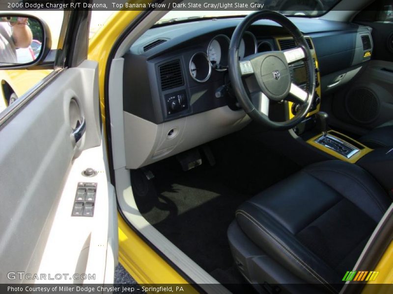 Top Banana Yellow / Dark Slate Gray/Light Slate Gray 2006 Dodge Charger R/T Daytona
