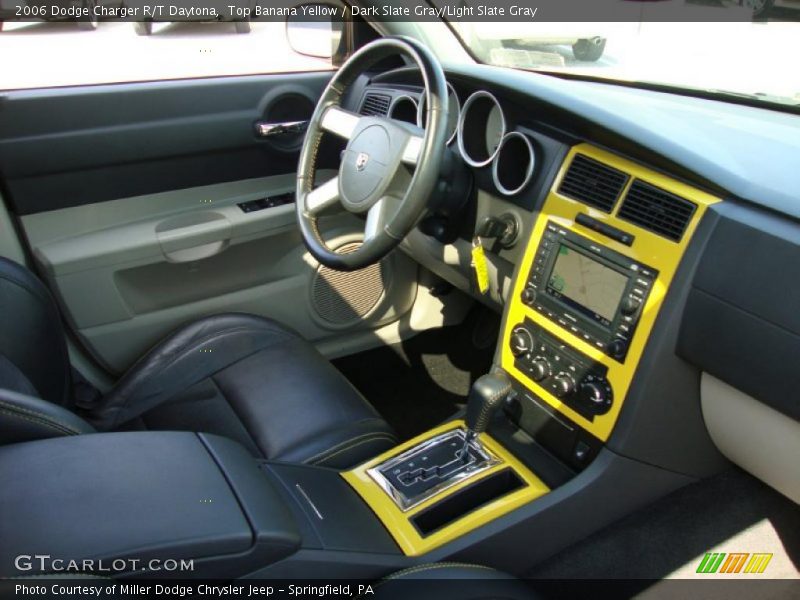 Top Banana Yellow / Dark Slate Gray/Light Slate Gray 2006 Dodge Charger R/T Daytona