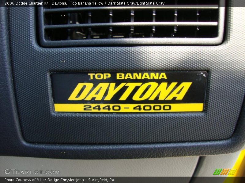 Top Banana Yellow / Dark Slate Gray/Light Slate Gray 2006 Dodge Charger R/T Daytona