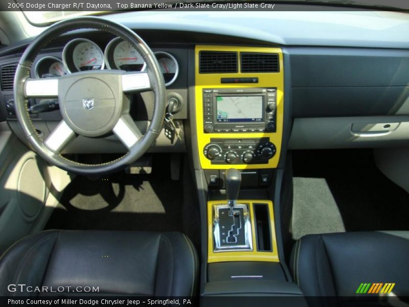 Top Banana Yellow / Dark Slate Gray/Light Slate Gray 2006 Dodge Charger R/T Daytona