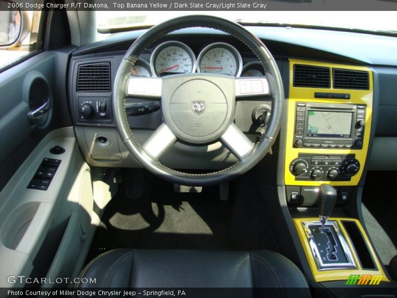 Top Banana Yellow / Dark Slate Gray/Light Slate Gray 2006 Dodge Charger R/T Daytona