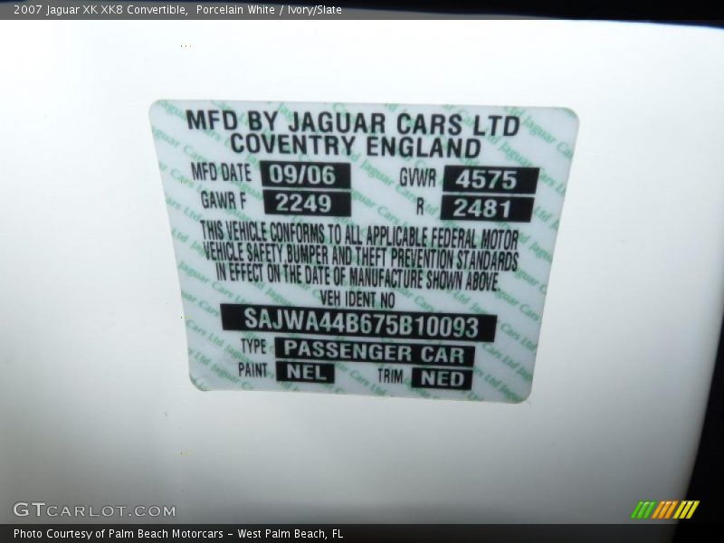 Porcelain White / Ivory/Slate 2007 Jaguar XK XK8 Convertible
