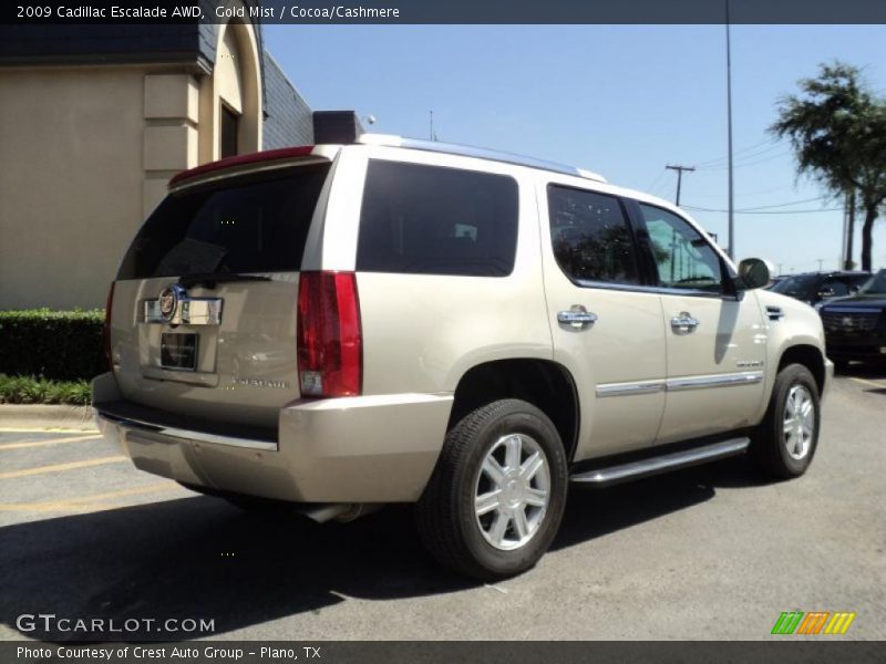 Gold Mist / Cocoa/Cashmere 2009 Cadillac Escalade AWD