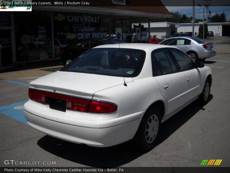 White / Medium Gray 2003 Buick Century Custom