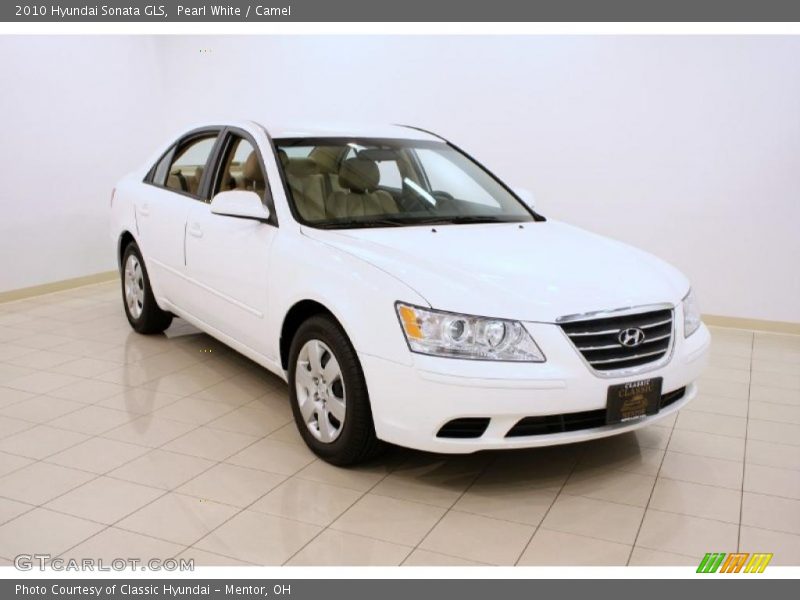 Pearl White / Camel 2010 Hyundai Sonata GLS