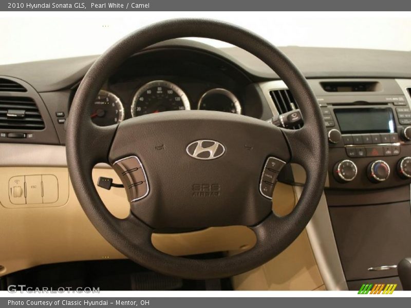 Pearl White / Camel 2010 Hyundai Sonata GLS