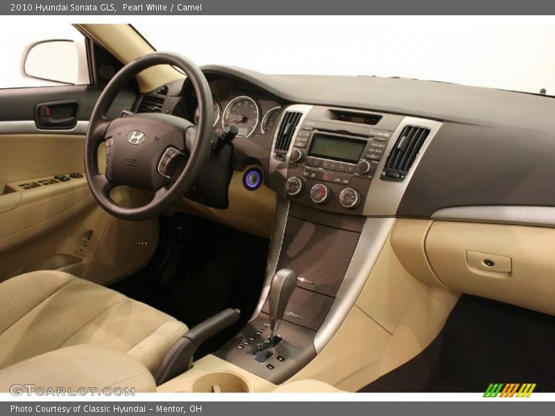 Pearl White / Camel 2010 Hyundai Sonata GLS