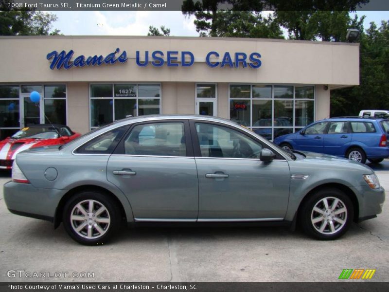 Titanium Green Metallic / Camel 2008 Ford Taurus SEL