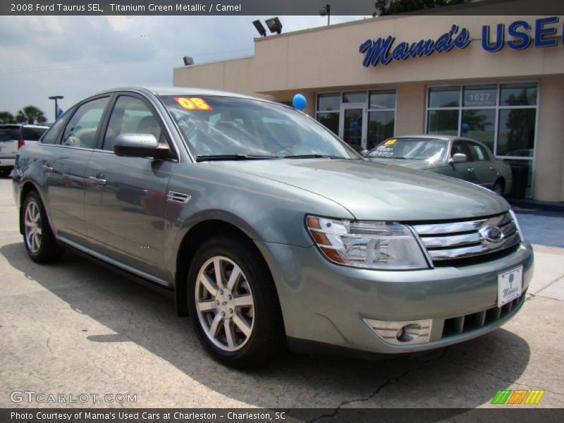 Titanium Green Metallic / Camel 2008 Ford Taurus SEL