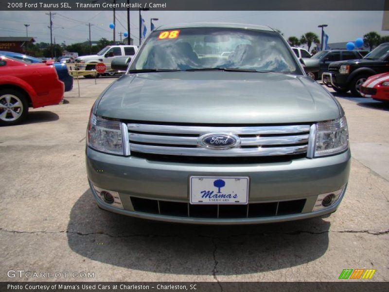 Titanium Green Metallic / Camel 2008 Ford Taurus SEL