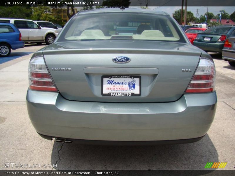 Titanium Green Metallic / Camel 2008 Ford Taurus SEL