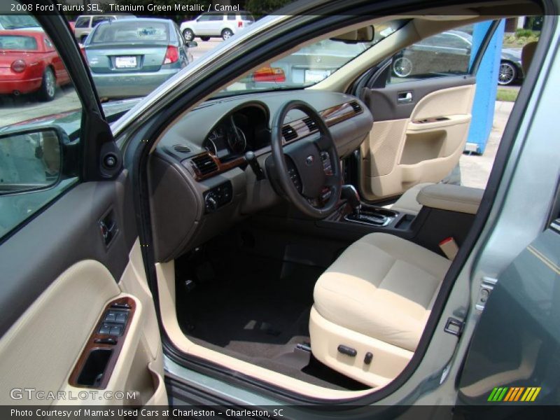 Titanium Green Metallic / Camel 2008 Ford Taurus SEL