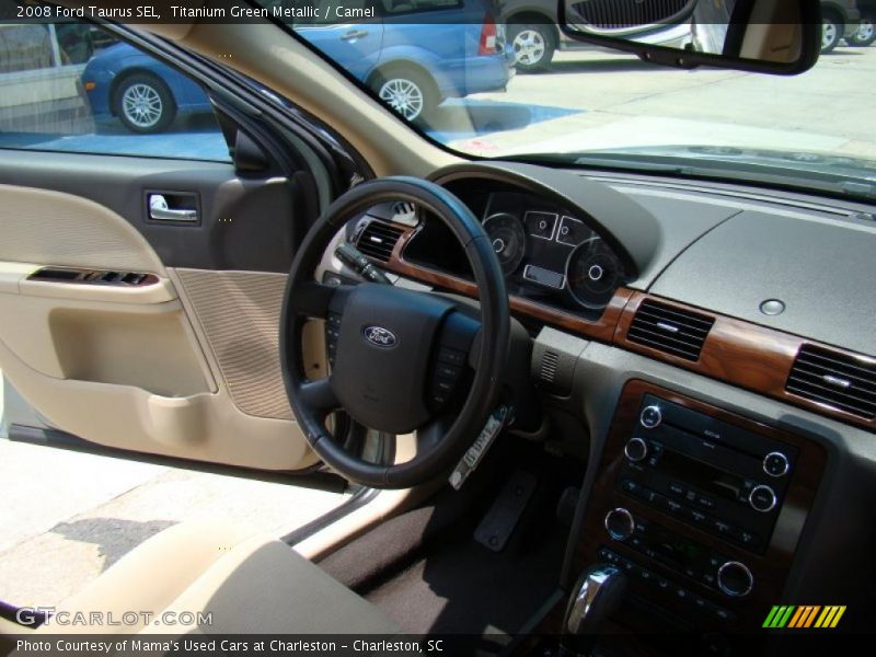 Titanium Green Metallic / Camel 2008 Ford Taurus SEL
