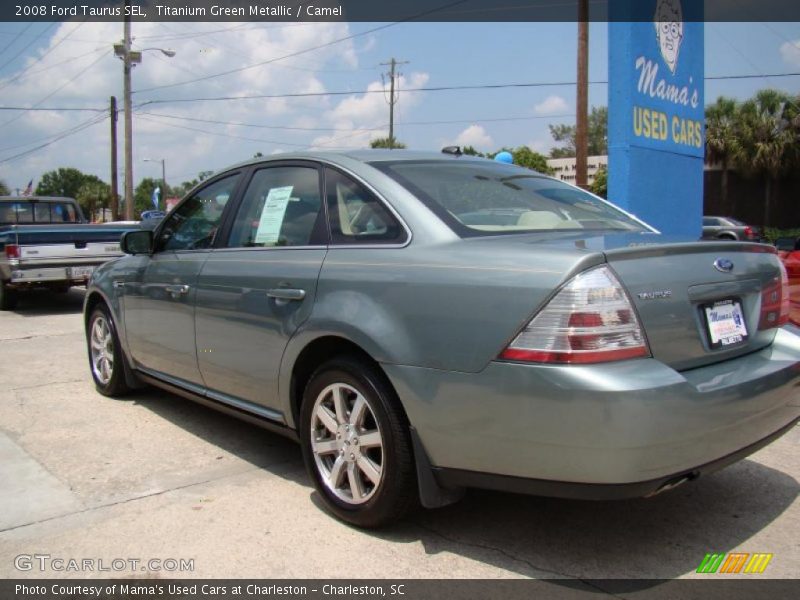 Titanium Green Metallic / Camel 2008 Ford Taurus SEL