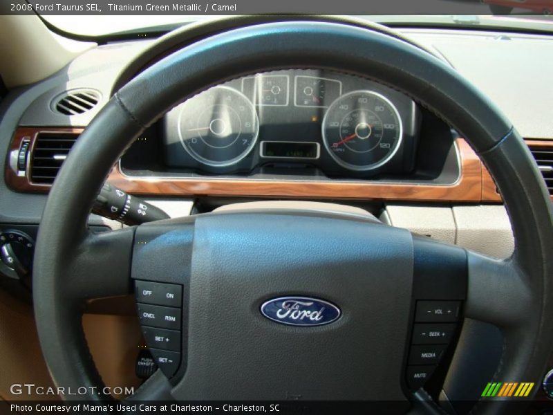 Titanium Green Metallic / Camel 2008 Ford Taurus SEL