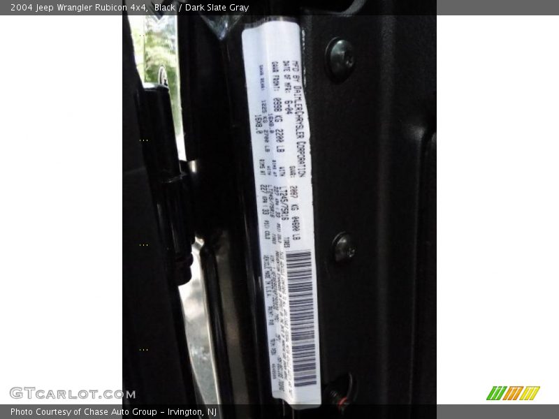 Black / Dark Slate Gray 2004 Jeep Wrangler Rubicon 4x4
