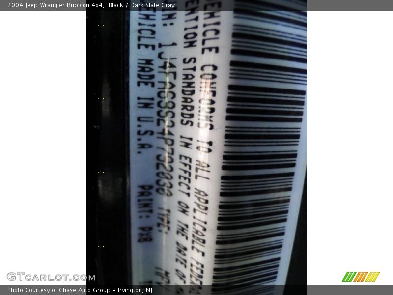 Black / Dark Slate Gray 2004 Jeep Wrangler Rubicon 4x4