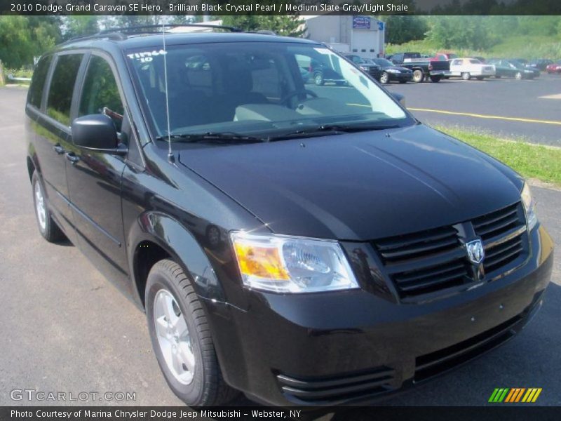 Brilliant Black Crystal Pearl / Medium Slate Gray/Light Shale 2010 Dodge Grand Caravan SE Hero
