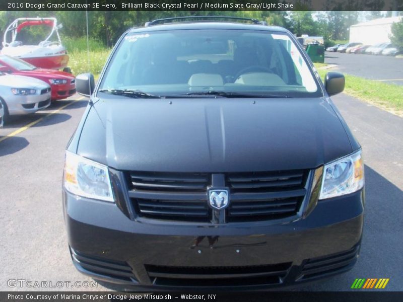 Brilliant Black Crystal Pearl / Medium Slate Gray/Light Shale 2010 Dodge Grand Caravan SE Hero