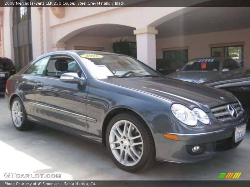 Steel Grey Metallic / Black 2008 Mercedes-Benz CLK 350 Coupe