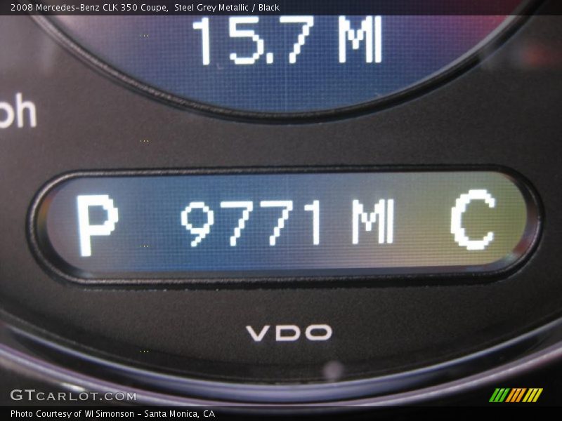 Steel Grey Metallic / Black 2008 Mercedes-Benz CLK 350 Coupe