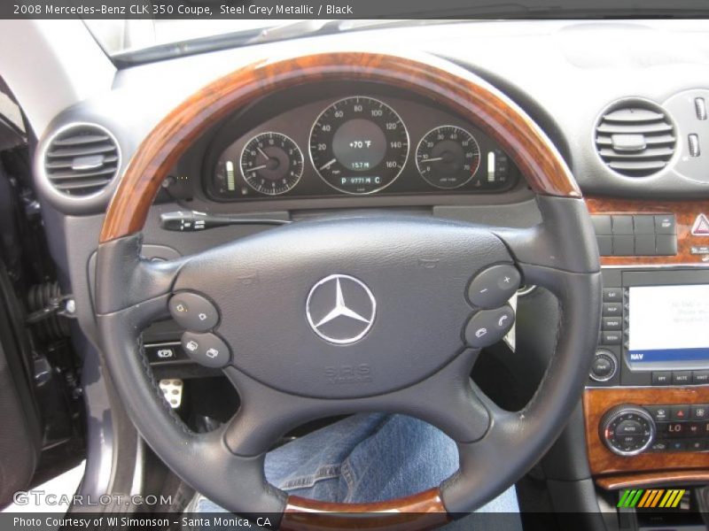 Steel Grey Metallic / Black 2008 Mercedes-Benz CLK 350 Coupe