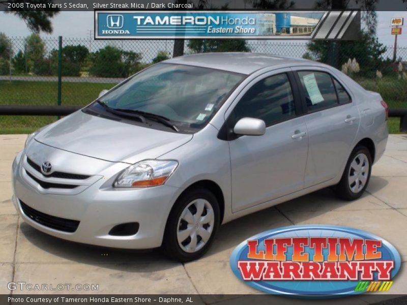 Silver Streak Mica / Dark Charcoal 2008 Toyota Yaris S Sedan