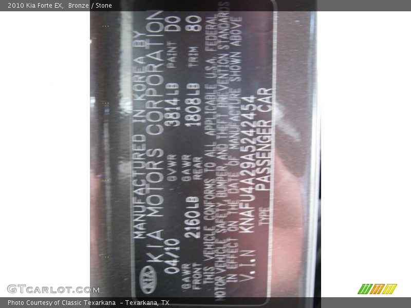 Bronze / Stone 2010 Kia Forte EX