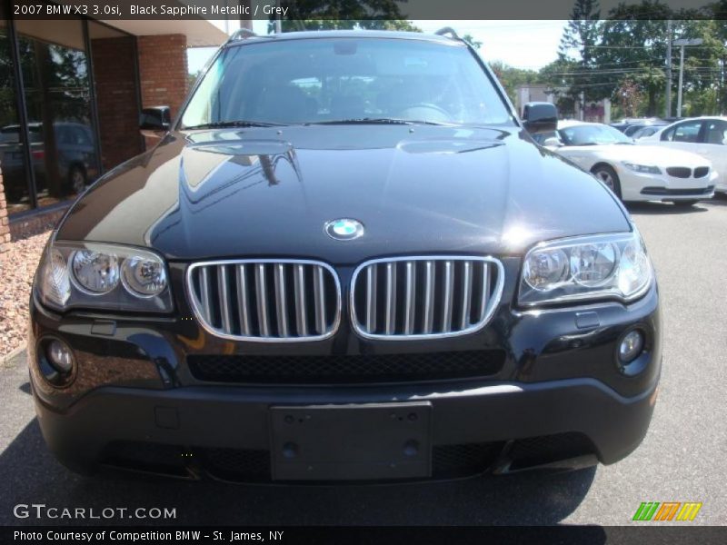 Black Sapphire Metallic / Grey 2007 BMW X3 3.0si