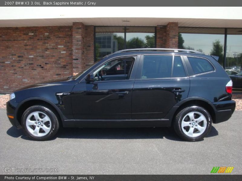 Black Sapphire Metallic / Grey 2007 BMW X3 3.0si