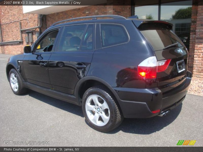 Black Sapphire Metallic / Grey 2007 BMW X3 3.0si