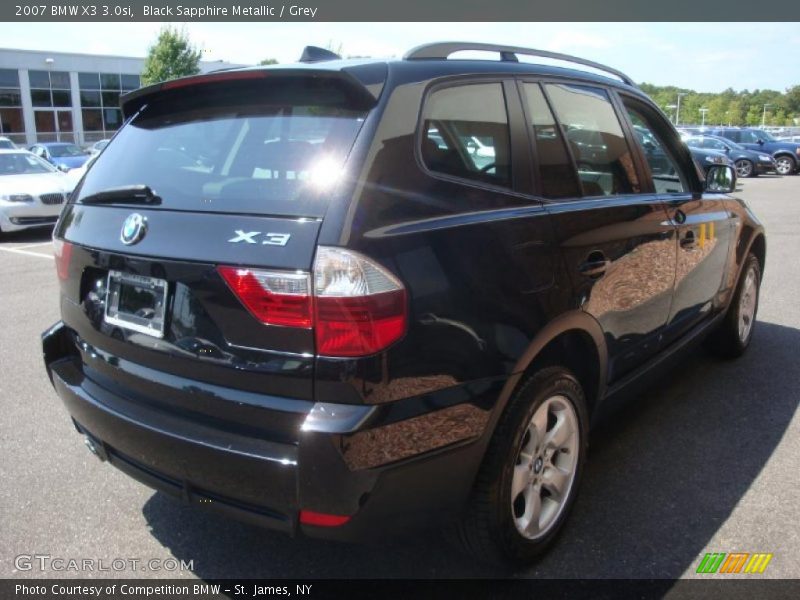 Black Sapphire Metallic / Grey 2007 BMW X3 3.0si