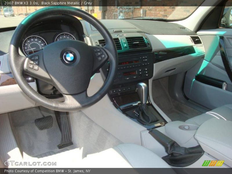 Black Sapphire Metallic / Grey 2007 BMW X3 3.0si