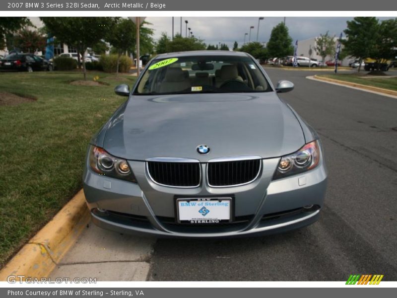 Arctic Metallic / Beige 2007 BMW 3 Series 328i Sedan