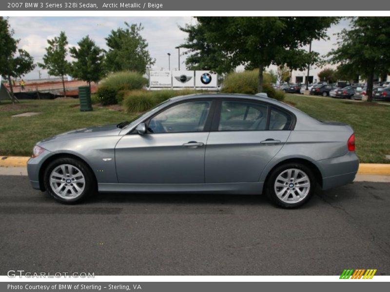 Arctic Metallic / Beige 2007 BMW 3 Series 328i Sedan
