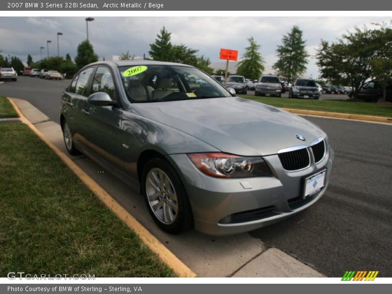 Arctic Metallic / Beige 2007 BMW 3 Series 328i Sedan
