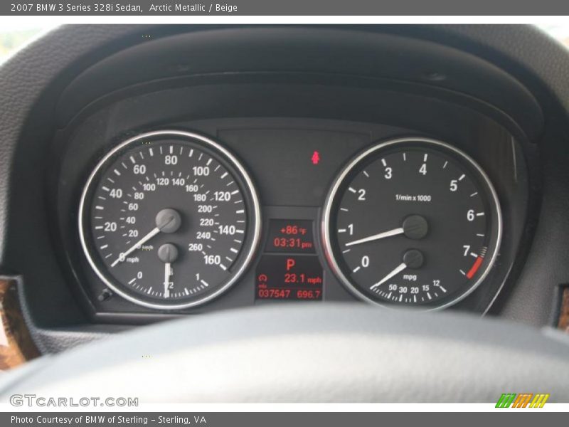 Arctic Metallic / Beige 2007 BMW 3 Series 328i Sedan
