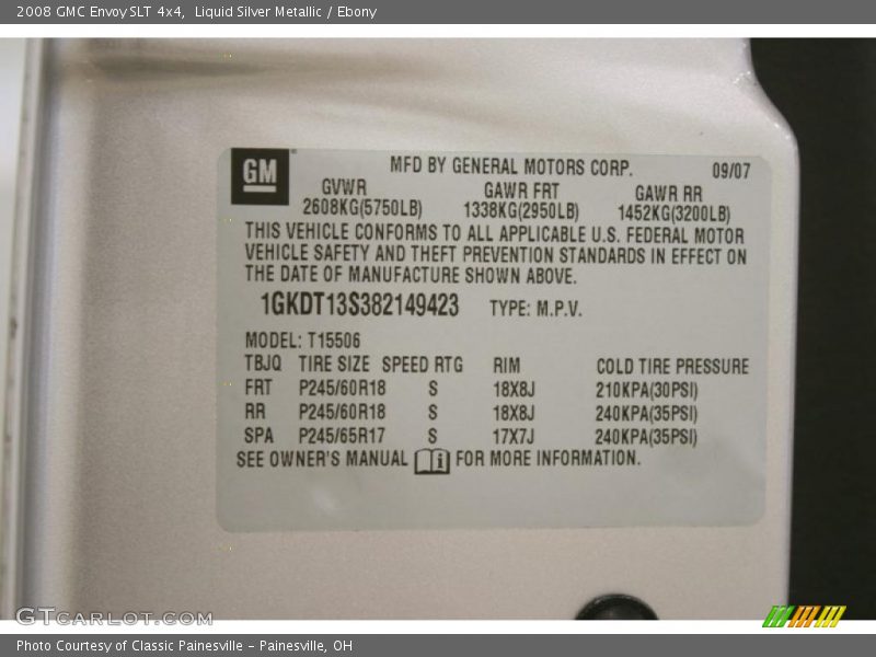 Liquid Silver Metallic / Ebony 2008 GMC Envoy SLT 4x4