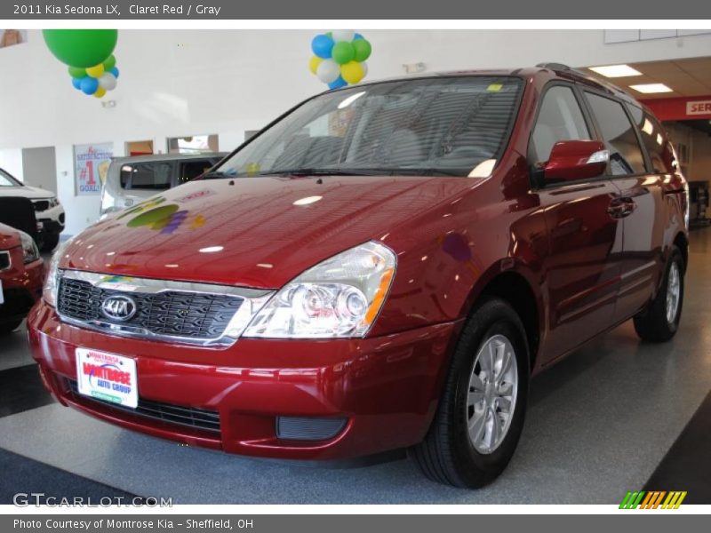 Claret Red / Gray 2011 Kia Sedona LX