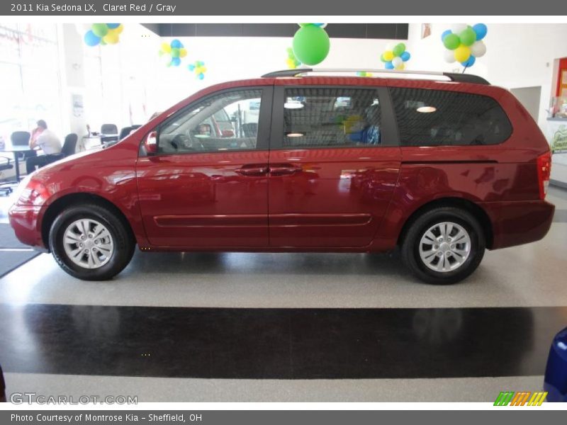 Claret Red / Gray 2011 Kia Sedona LX