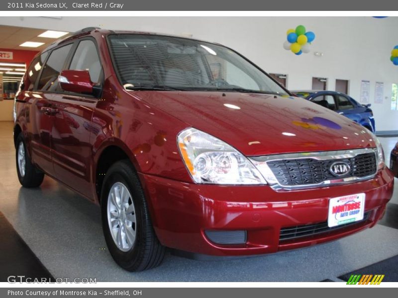 Claret Red / Gray 2011 Kia Sedona LX