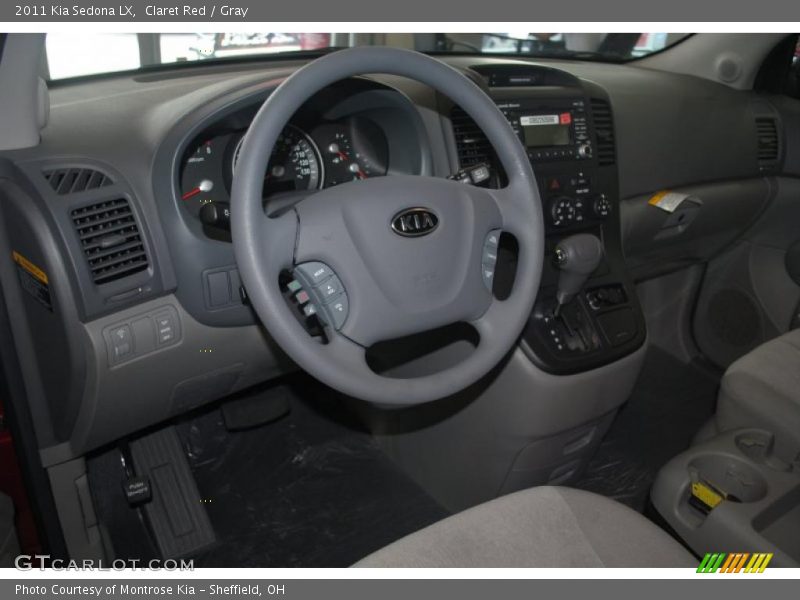 Claret Red / Gray 2011 Kia Sedona LX