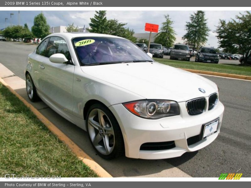 Alpine White / Black 2009 BMW 1 Series 135i Coupe