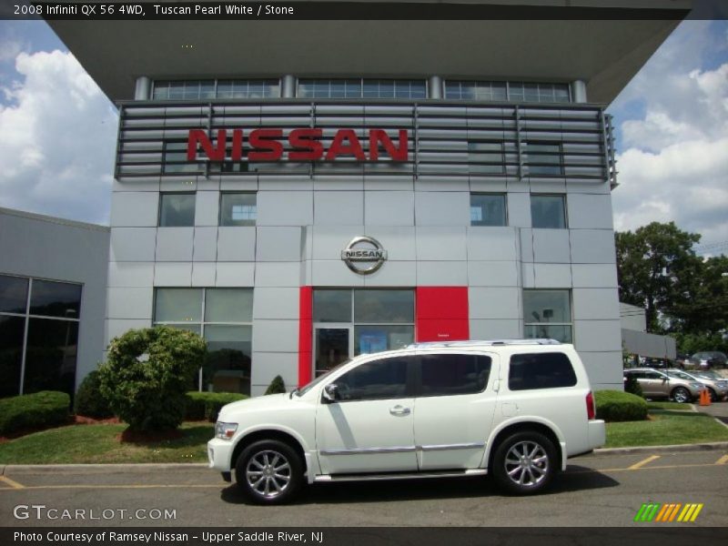 Tuscan Pearl White / Stone 2008 Infiniti QX 56 4WD