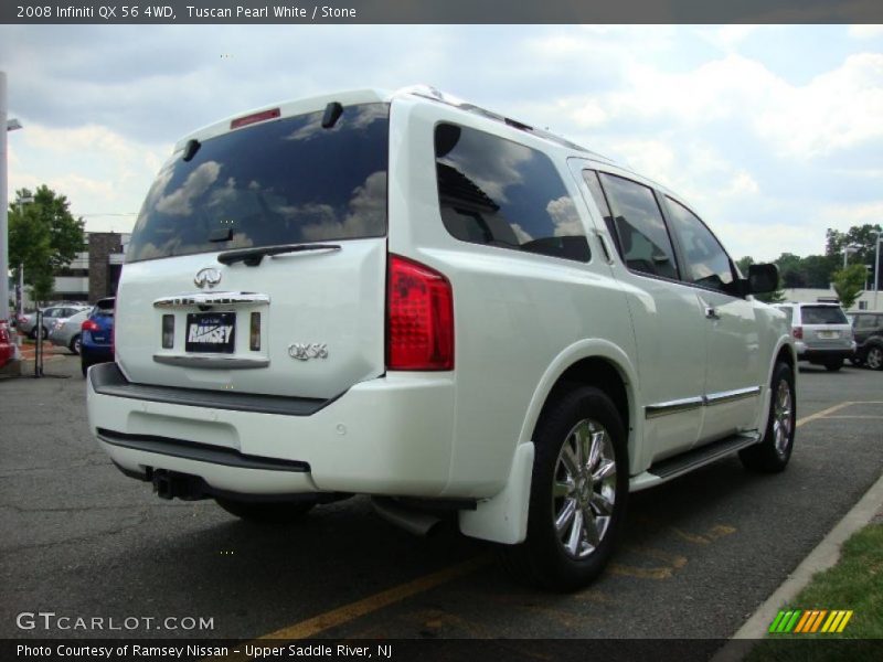 Tuscan Pearl White / Stone 2008 Infiniti QX 56 4WD